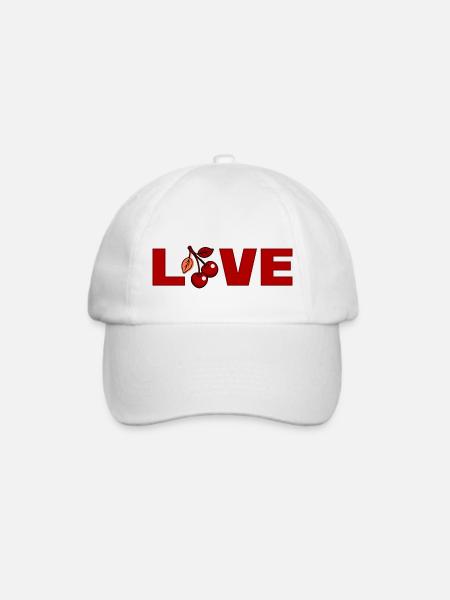 Liebe zu Kirschen - Baseballkappe - Weiß/Weiß