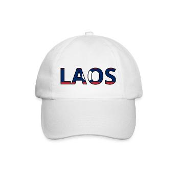 Flagge von Laos - Baseballkappe - Weiß/Weiß - Vorne