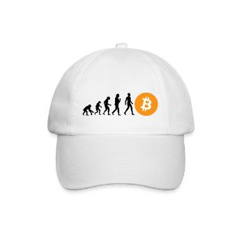 Krypto Evolution of BTC Bitcoin - Baseballkappe - Weiß/Weiß - Vorne