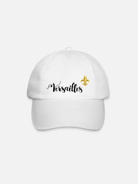 Versailles Schriftzug und Fleur-de-Lys - Baseballkappe - Weiß/Weiß
