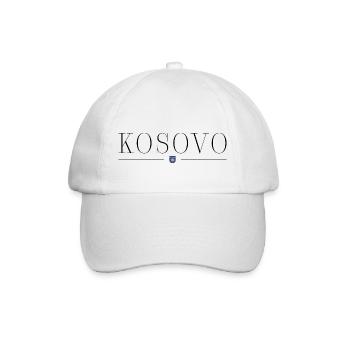 Kosovo T-Shirt: Stolz, Kultur, Einzigartigkeit - Baseballkappe - Weiß/Weiß - Vorne