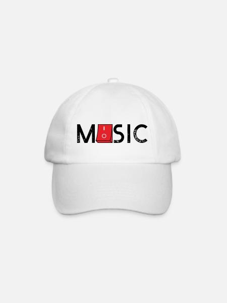 Music On Off - Baseballkappe - Weiß/Weiß
