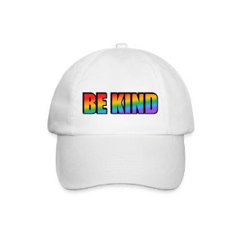 Sei freundlich Regenbogen - Baseballkappe - Weiß/Weiß - Vorne