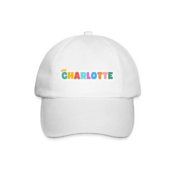 Charlotte! Personalisierbar - Baseballkappe - Weiß/Weiß - Vorne