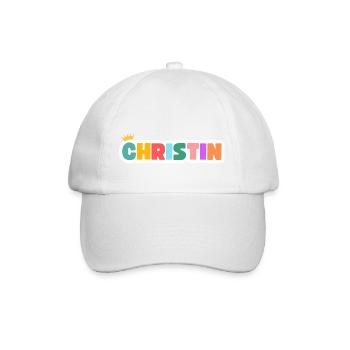 Christin! Personalisierbar - Baseballkappe - Weiß/Weiß - Vorne