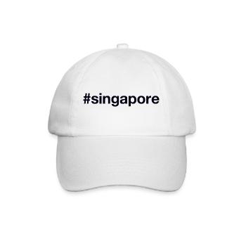 SINGAPORE Hashtag Singapur - Baseballkappe - Weiß/Weiß - Vorne