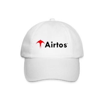 Rotes airtos LOGO + schwarzer Text - Baseballkappe - Weiß/Weiß - Vorne