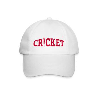 Cricket Lettering with Bat - Kricket - Baseballkappe - Weiß/Weiß - Vorne