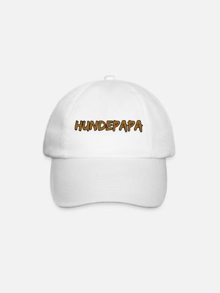 Hundepapa Brush Design Hundeliebhaber - Baseballkappe - Weiß/Weiß
