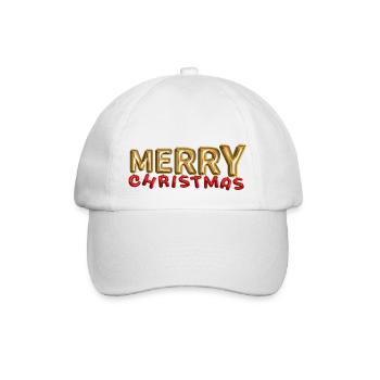 Merry Christmas Baloon look gold red - Baseballkappe - Weiß/Weiß - Vorne