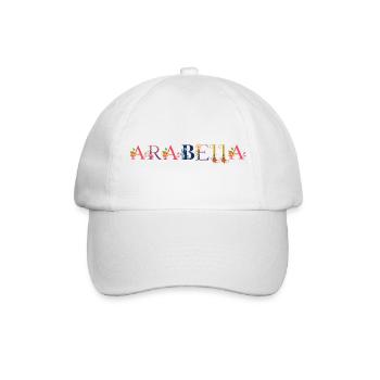 ARABELLA Name mit Blumen geschmückt - Baseballkappe - Weiß/Weiß - Vorne