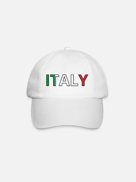 Italien Flagge - Baseballkappe - Weiß/Weiß
