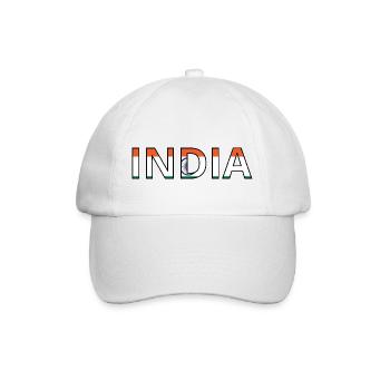 Indien Flagge - Baseballkappe - Weiß/Weiß - Vorne