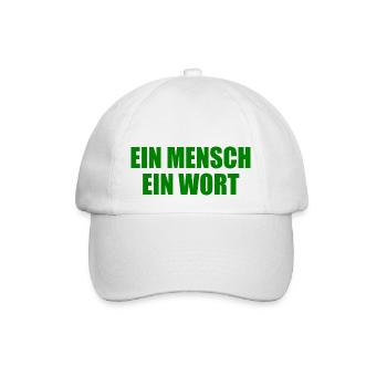 ein mensch ein wort - Baseballkappe - Weiß/Weiß - Vorne