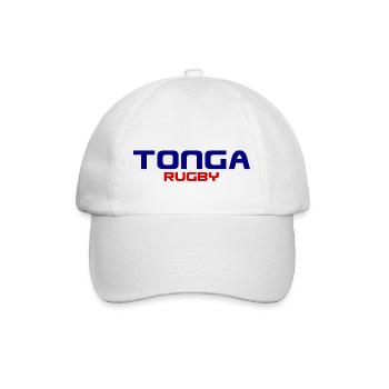 Tonga Rugby Logo - Pacific - Polynesien - Südsee - Baseballkappe - Weiß/Weiß - Vorne