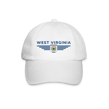 West Virginia Fan Shirt – Natur & Stolz - Baseballkappe - Weiß/Weiß - Vorne