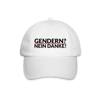 Gendern - Nein Danke - Baseballkappe - Weiß/Weiß - Vorne
