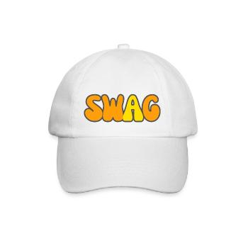 Modern Typography Cool Art Studio Brand Logo Swag - Baseballkappe - Weiß/Weiß - Vorne