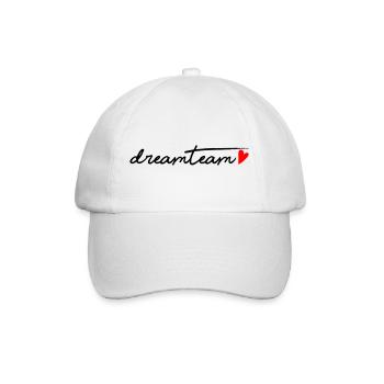 Dreamteam rotem Herz - Baseballkappe - Weiß/Weiß - Vorne