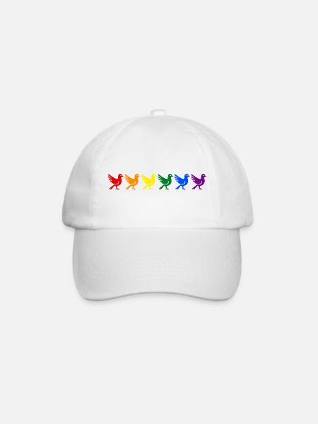 Regenbogen Tauben - Baseballkappe - Weiß/Weiß