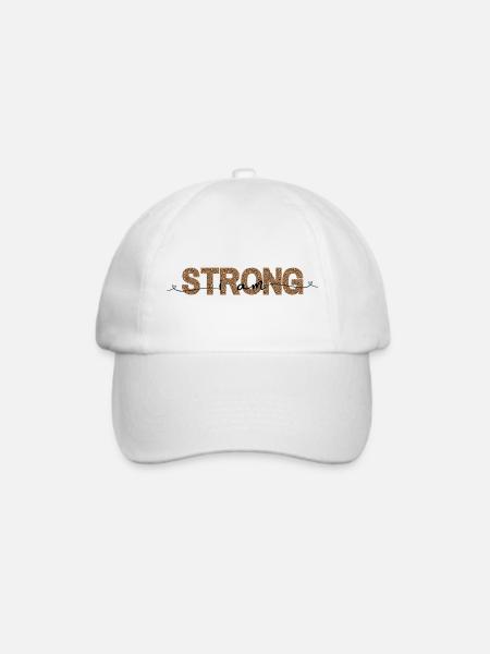 Leopard STRONG Schriftprint - Baseballkappe - Weiß/Weiß