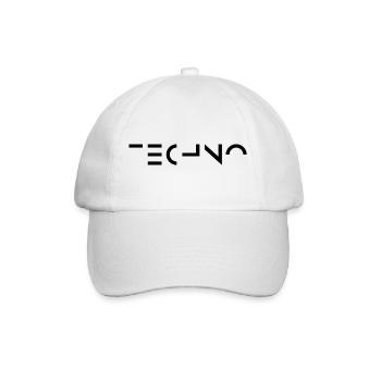 Minimal-Techno-Musik-Logo - Baseballkappe - Weiß/Weiß - Vorne