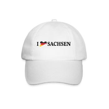 I love Sachsen Deutschland - Baseballkappe - Weiß/Weiß - Vorne