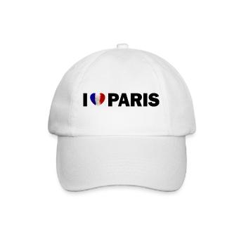 I love Paris France - Baseballkappe - Weiß/Weiß - Vorne