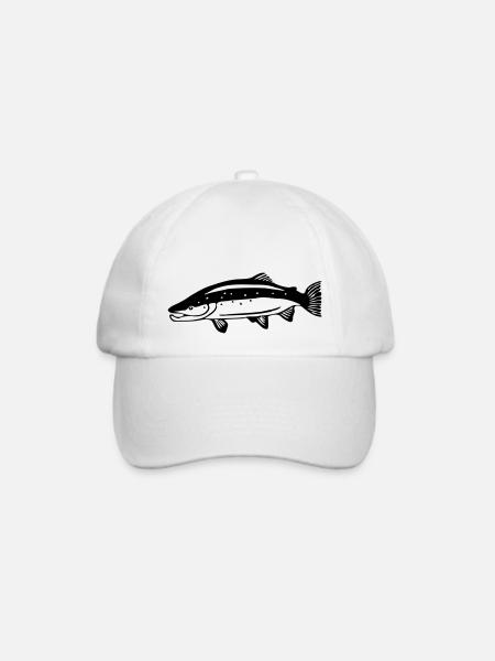 Lachs - Baseballkappe - Weiß/Weiß