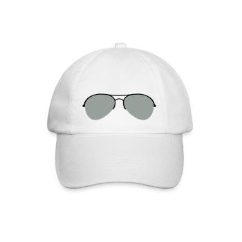 Die Flieger Brille - Baseballkappe - Weiß/Weiß - Vorne