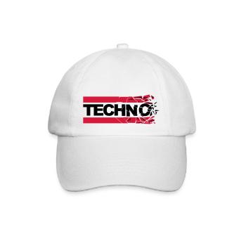 Techno shattered - Baseballkappe - Weiß/Weiß - Vorne