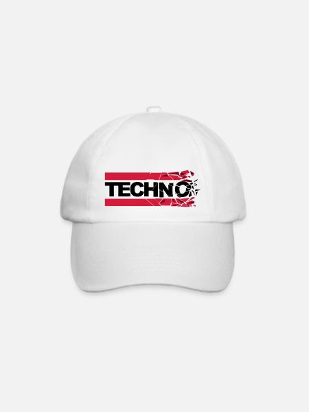 Techno shattered - Baseballkappe - Weiß/Weiß