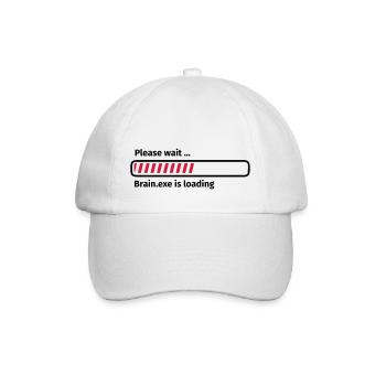 Please wait brain.exe is loading - Baseballkappe - Weiß/Weiß - Vorne