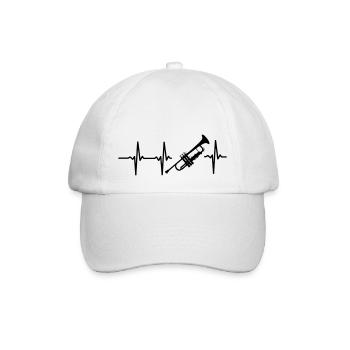 MEIN HERZ SCHLÄGT FÜR DIE TROMPETE! - Baseballkappe - Weiß/Weiß - Vorne