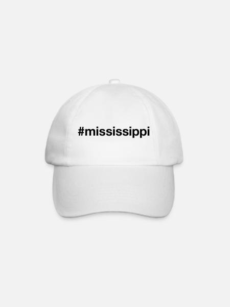 MISSISSIPPI Hashtag USA - Baseballkappe - Weiß/Weiß