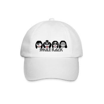 Smiley Kiss Smile Rock Icons dd light - Baseballkappe - Weiß/Weiß - Vorne