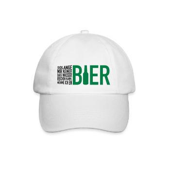 Wasser reichen. Bier - Baseballkappe - Weiß/Weiß - Vorne