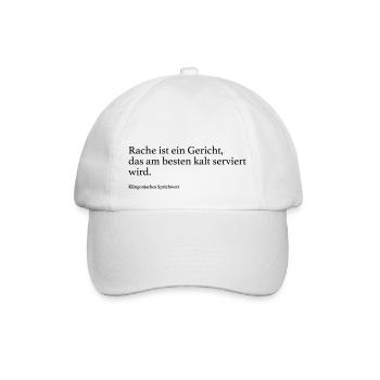 Rache ist ein Gericht, das am besten kalt servier - Baseballkappe - Weiß/Weiß - Vorne
