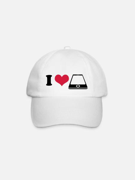 I love Smartphone - Baseballkappe - Weiß/Weiß