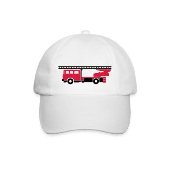 Feuerwehrauto (fire engine) - Baseballkappe - Weiß/Weiß - Vorne