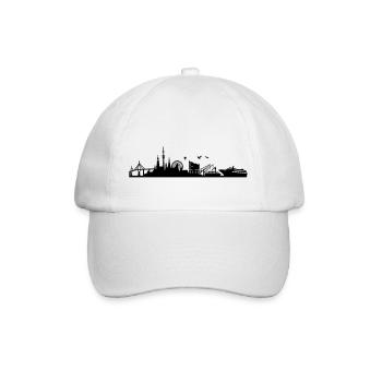 Skyline Hansestadt Hamburg | HH | Stadt - Baseballkappe - Weiß/Weiß - Vorne