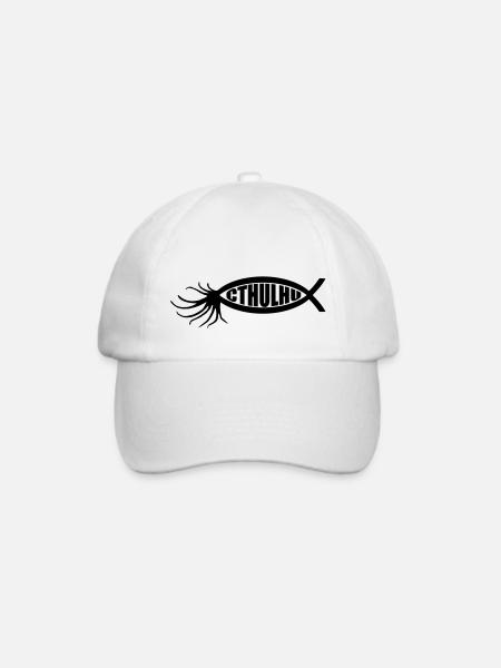 Cthulhu-Fisch - Baseballkappe - Weiß/Weiß