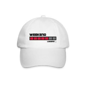 Weekend Loading | Fun T-Shirts bedrucken - Baseballkappe - Weiß/Weiß - Vorne