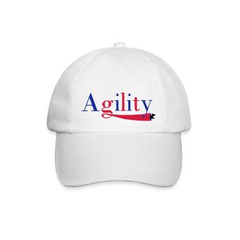 Agility Schrift ein Hund im Tunnel - Baseballkappe - Weiß/Weiß - Vorne