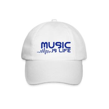 Music is life with pulse - Baseballkappe - Weiß/Weiß - Vorne