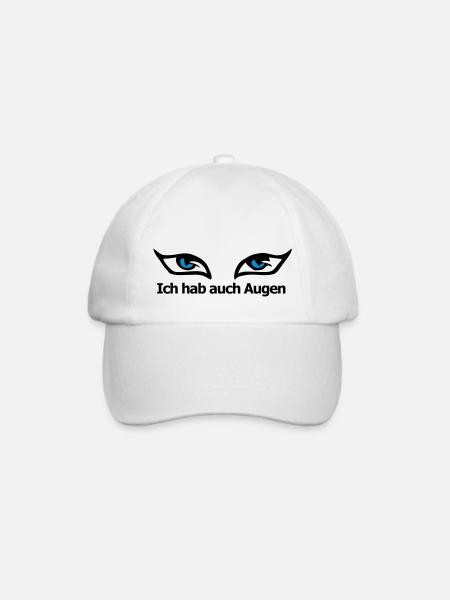 ich hab auch AUGEN - Baseballkappe - Weiß/Weiß