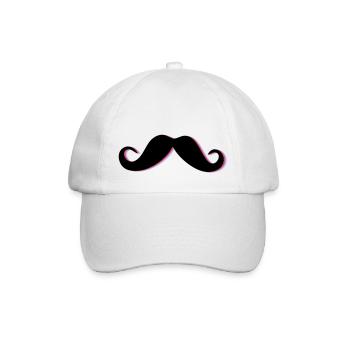 Funky Mustache - Baseballkappe - Weiß/Weiß - Vorne
