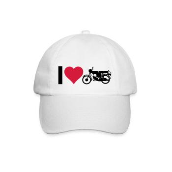 Herz Moped - Baseballkappe - Weiß/Weiß - Vorne