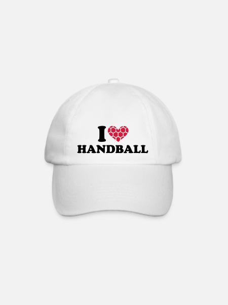 I love handball - Baseballkappe - Weiß/Weiß