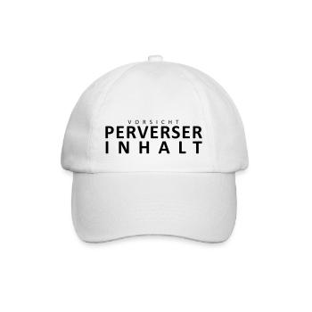 plauzilla-vorsicht-perverser-inhalt - Baseballkappe - Weiß/Weiß - Vorne